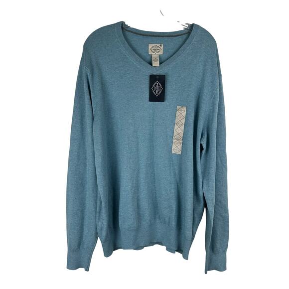 St. Johns Bay Men's V-Neck Sweater Size XL Blue NEW - Picture 1 of 5